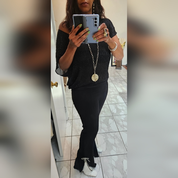 Cinq a Sept - Black Rhinestone Bow Kalli Pants - Picture 1 of 10